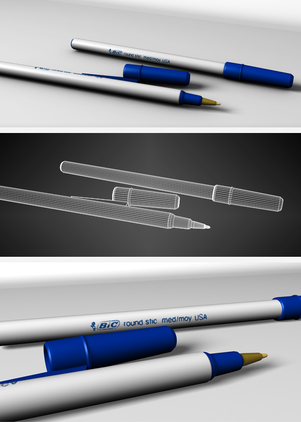 Blue BIC pen - 3Docean 634784