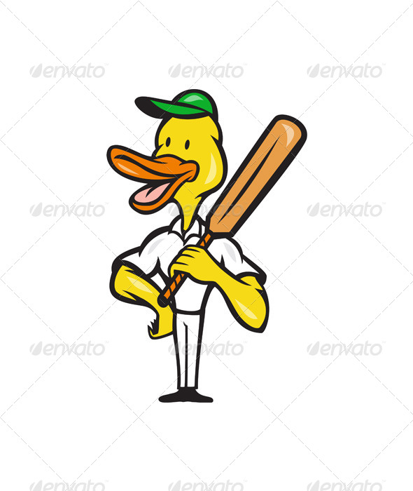 Duck Cricket Player Batsman Standing - Sports/Activity Conceptual