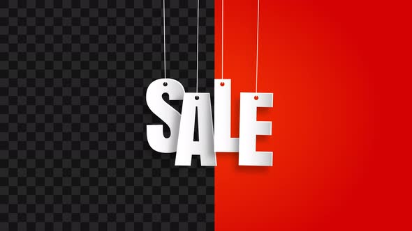 Sale Letters Hanging Animation Alpha Channel 4k alt