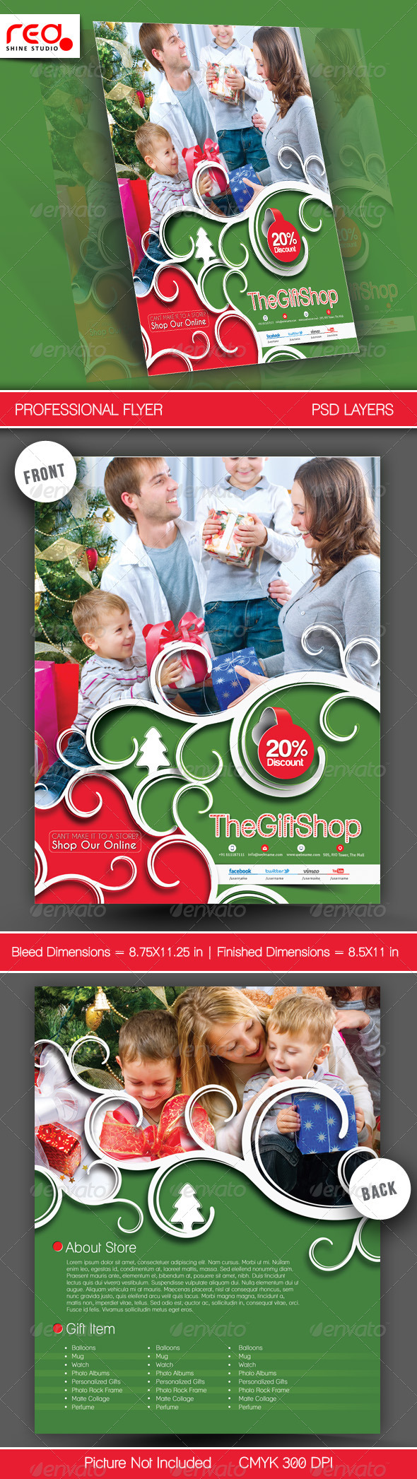 Gift Shop Flyer Poster Template - 1 - Clubs & Parties Events