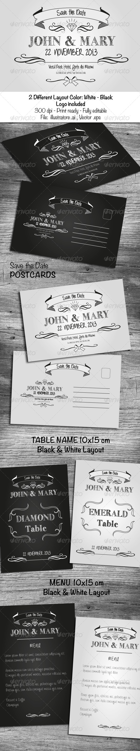 Black & White Wedding Cards - Cards & Invites Print Templates