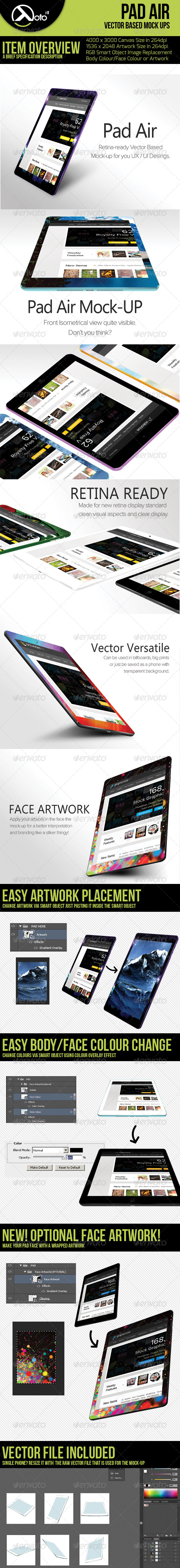 Pad Air Vector Based Mock-up - Product Mock-Ups Graphics