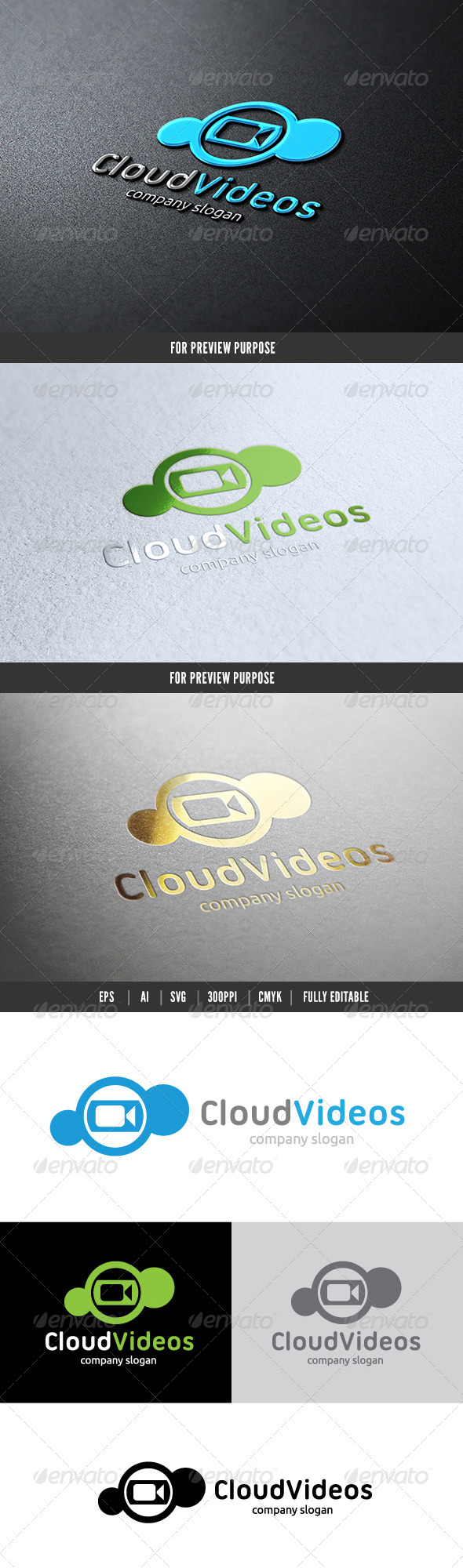 Cloud Videos - Objects Logo Templates
