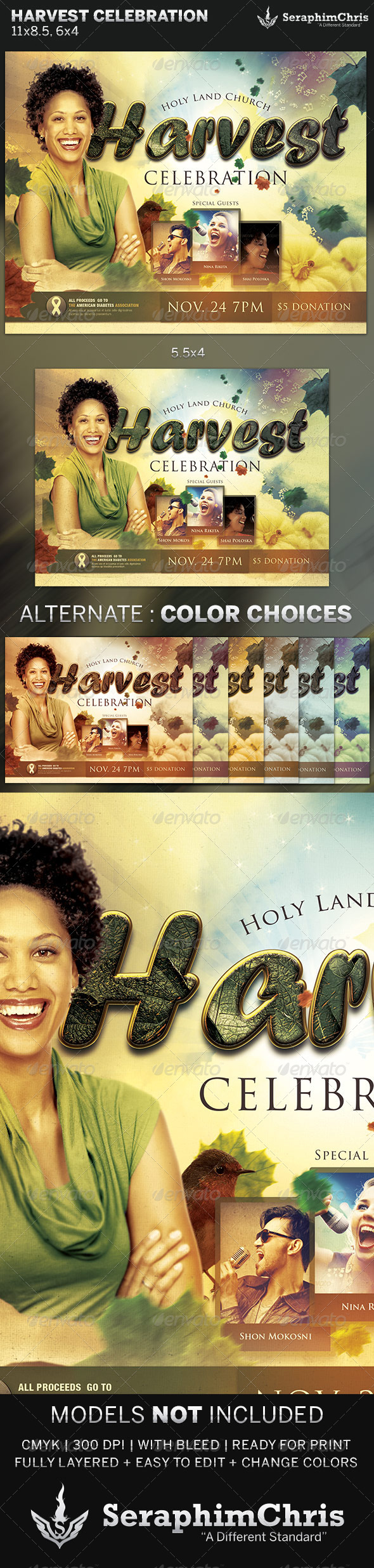 Harvest Celebration: Church Flyer Template - Church Flyers