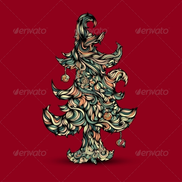 Christmas Tree made of Hair - Christmas Seasons/Holidays