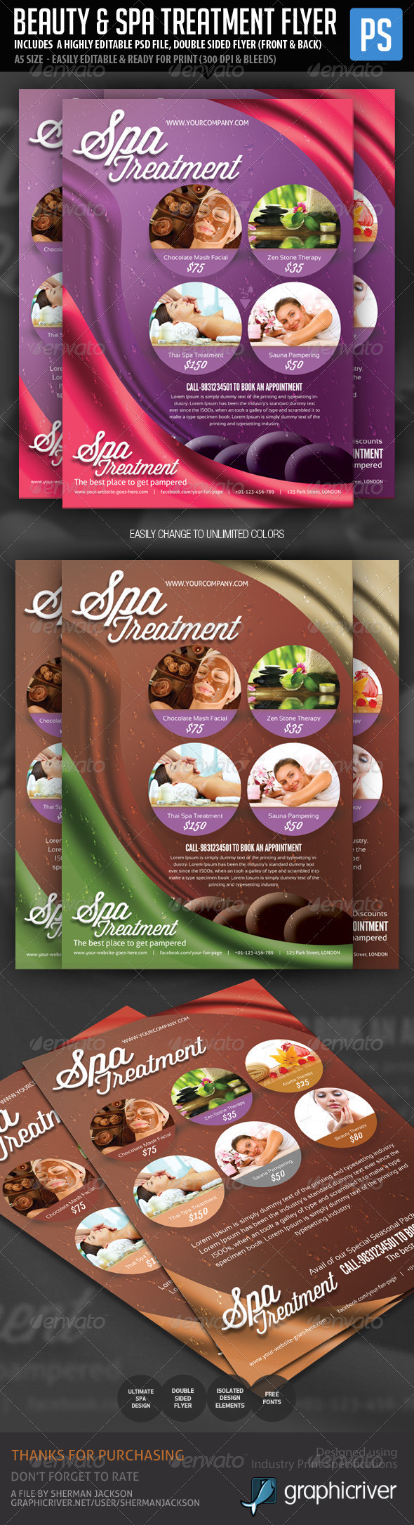 Beauty & Spa Treatment Flyer - Corporate Flyers