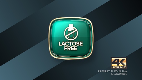 Lactose Free Rotating Badge 4K Looping Design Element