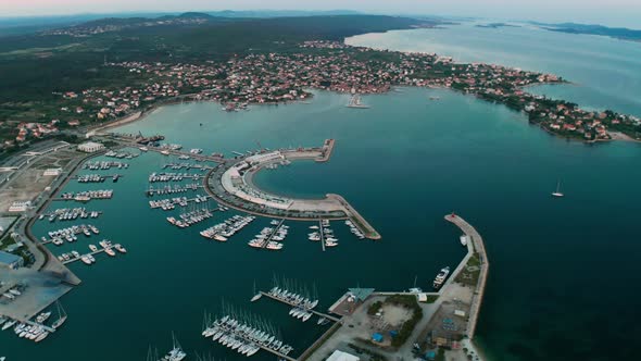 Aerial View of Marina in Zadar City Croatia alt