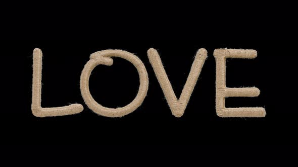 Love Written by Handmade Letters, Alpha Channel