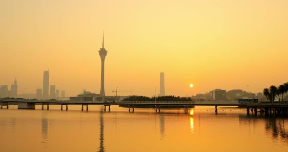 Macau city at sunset alt