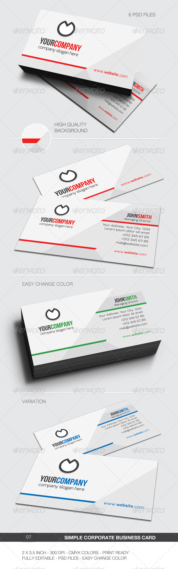 Simple Corporate Business Card - 07 - Corporate Business Cards
