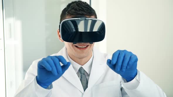 Scientist In Virtual Reality Glasses
