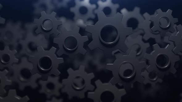 gears in motion. animation loop on the theme of the mechanism or process of activity alt