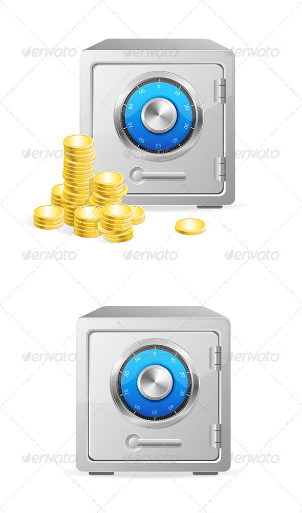 Vector Metal Safe Icon. Security Concept - Concepts Business