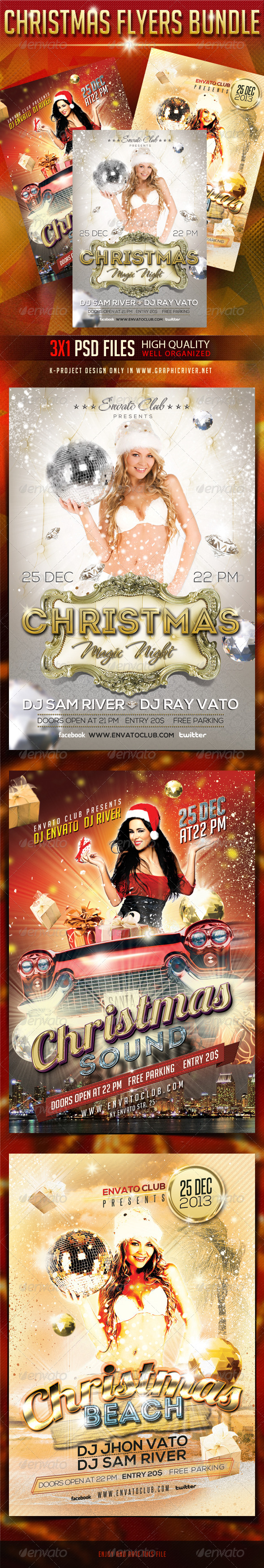Christmas Flyers Bundle - Clubs & Parties Events