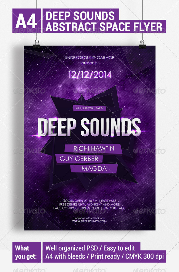 Deep Sounds - Abstract Space Flyer - Clubs & Parties Events