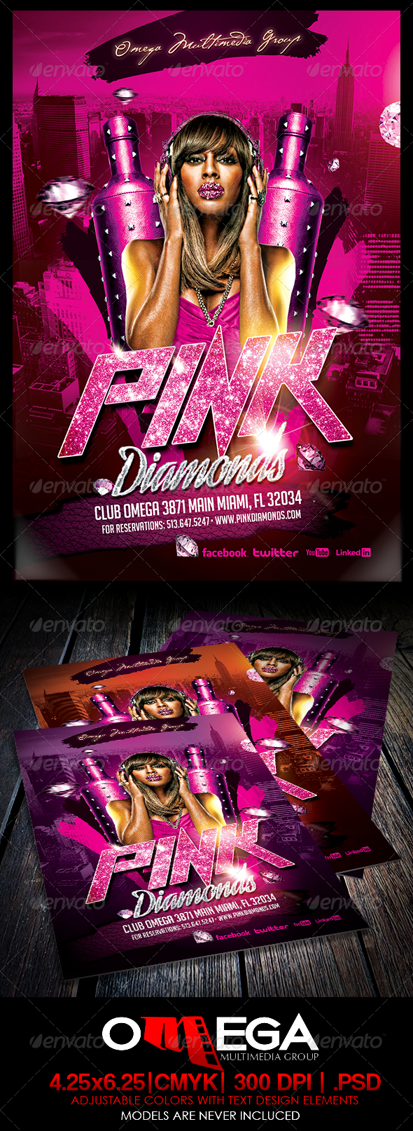 Pink Diamonds - Events Flyers