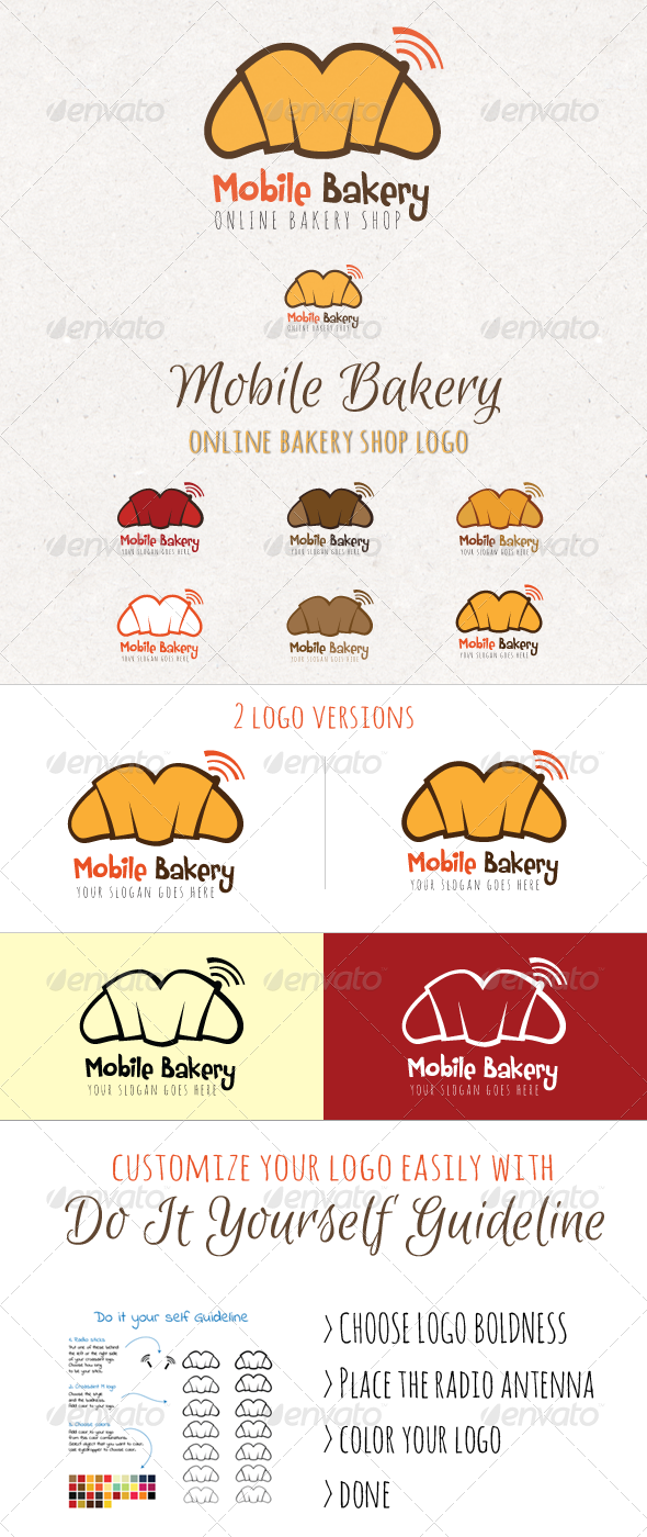 Mobile Bakery Online Shop Logo - Food Logo Templates