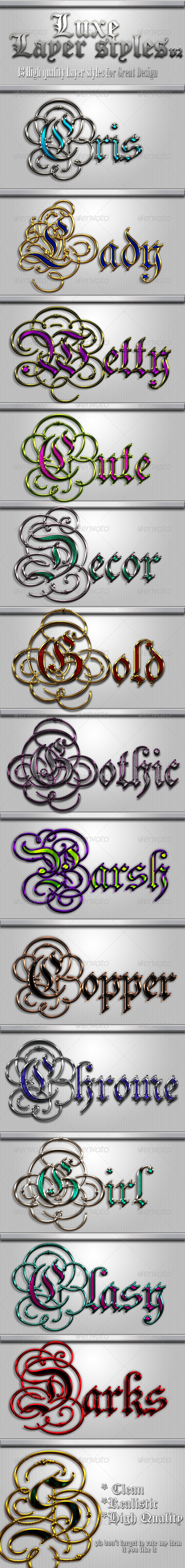 Luxe Layer styles v2 - Text Effects Styles