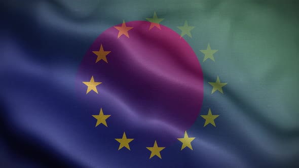 EU Bangladesh Flag Loop Background 4K