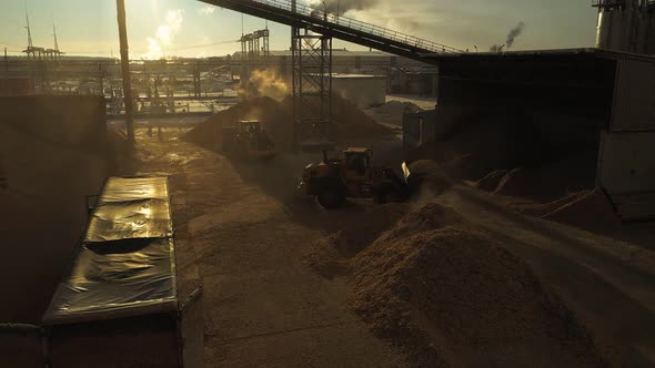 Storage of Wood Chips at a Wood Processing Plant