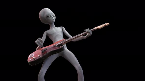 Alien Playing Bass Guitar 3