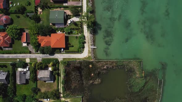 Middle height altitude movement areial footage near the Lake Balaton. alt