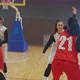 Training Basketball Game Female Player Successfully Scores the Ball in the Basket the Confrontation - VideoHive Item for Sale