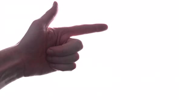 Person does hand gesture with bright white backdrop 17 alt
