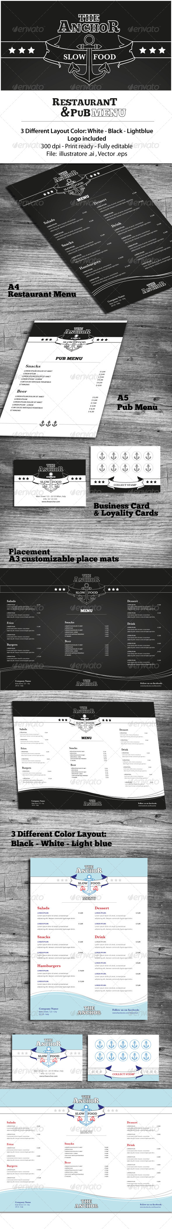 Restaurant & Pub Menu - Food Menus Print Templates