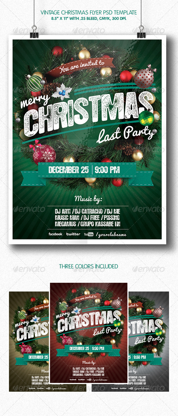 Vintage Christmas Party | Flyer Template