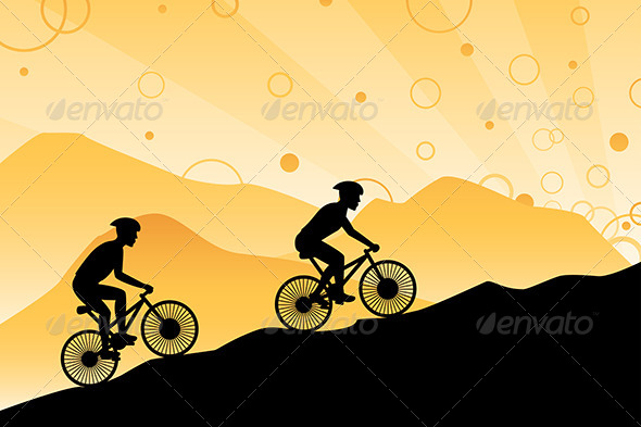 Mountain Bikers - Sports/Activity Conceptual