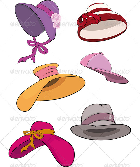 The Complete Set of Female Hats - Objects Vectors