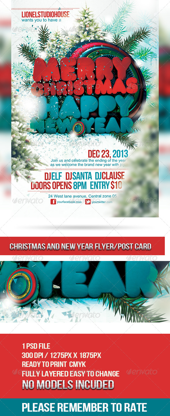 Christmas Flyer / Post Card - Holidays Events