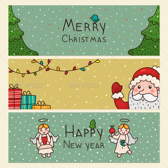 Christmas and New Years Horizontal Banners - Christmas Seasons/Holidays