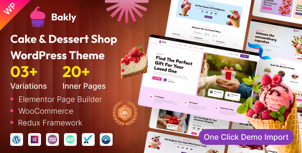 Bakly – Cake & Dessert Shop WordPress Theme