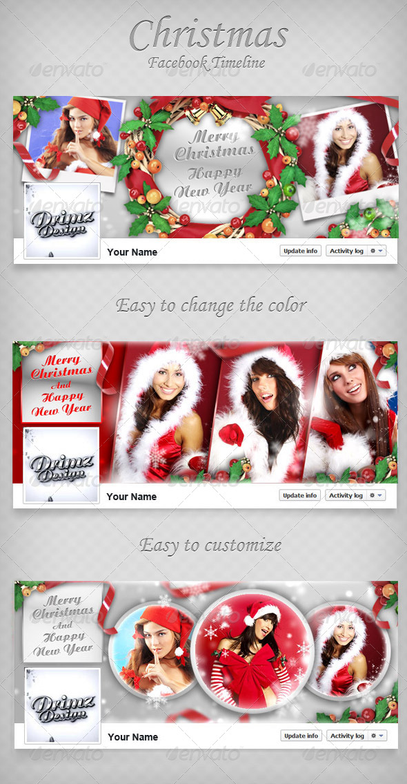 Christmas FB Timeline Bundle - Facebook Timeline Covers Social Media