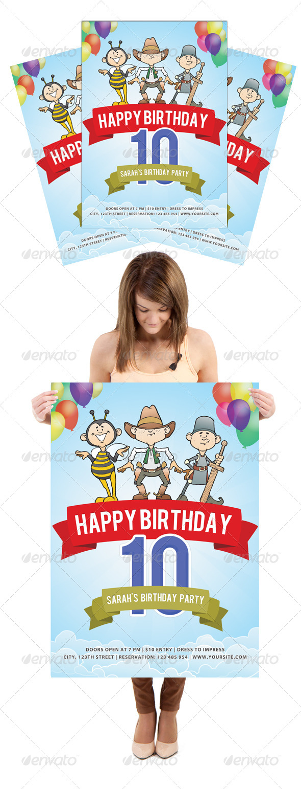 Happy Birthday Party Flyer / Poster - Holidays Events