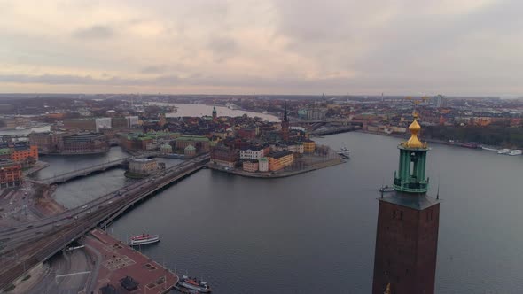 Aerial Shot of Stockholm Cityscape