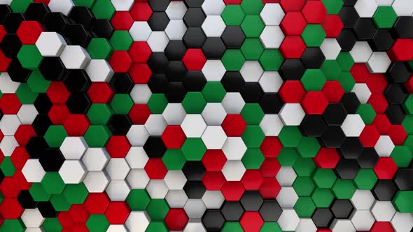 Hexagon Background Arab Flag alt