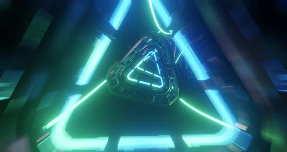  Futuristic Tech Abstract Neon Rollercoaster Tunnel Loop