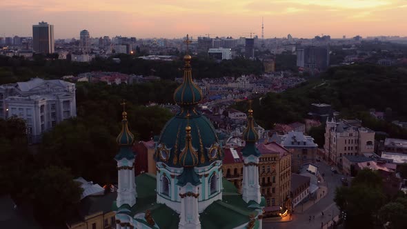 Famous Ukrainian Saints Andrew Slavic Church in the Evening alt