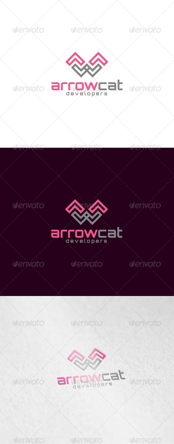 Arrow Cat Logo - Animals Logo Templates