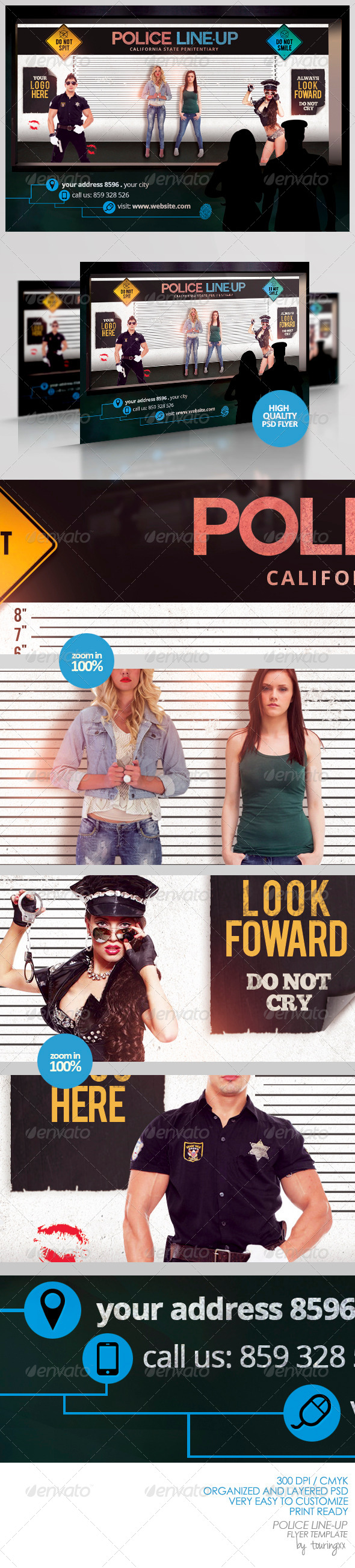 Police Line-Up Flyer Template - Clubs & Parties Events