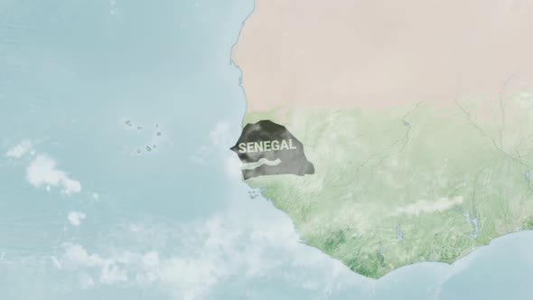 Globe Map of Senegal with a label