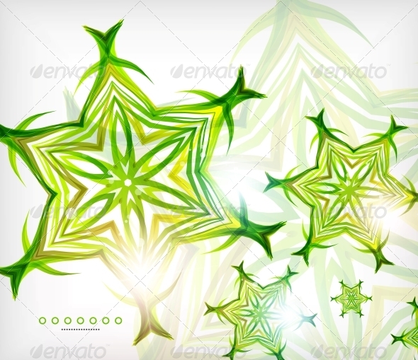 Green Abstract Eco Wave Swirls with Lights - Backgrounds Decorative