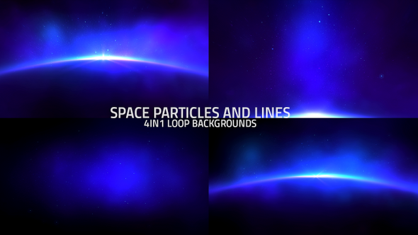 Space Particles And Lines Loop 4in1 Backgrounds Blue
