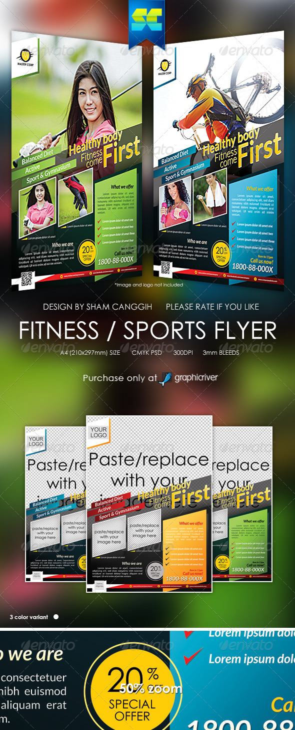 Modern Fitness & Sport Flyer / Magazine Ads - Sports Events