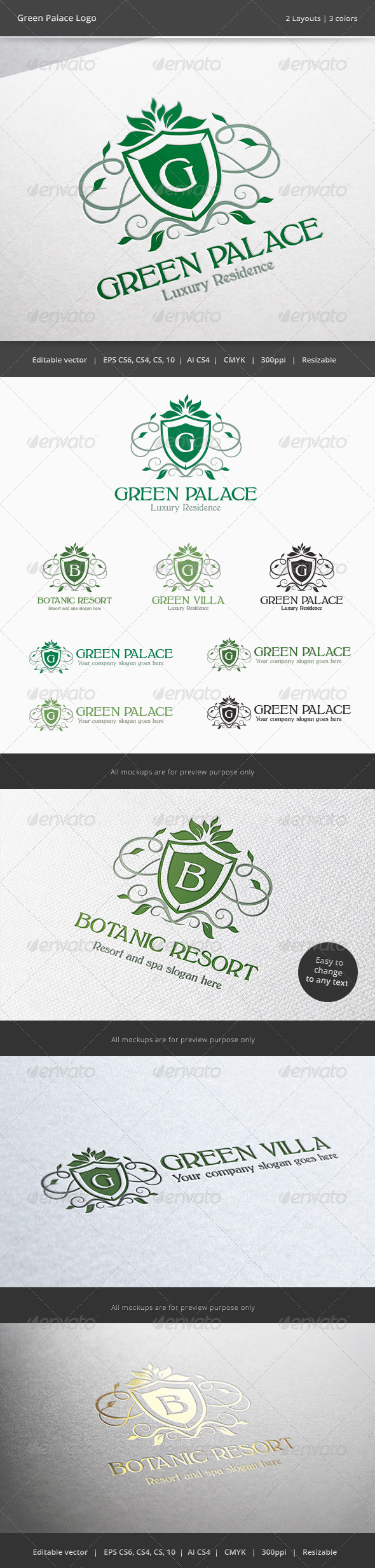 Green Palace Letter Crest Logo - Crests Logo Templates