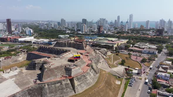 The Cartagena City Colombia Aerial Panorama View
